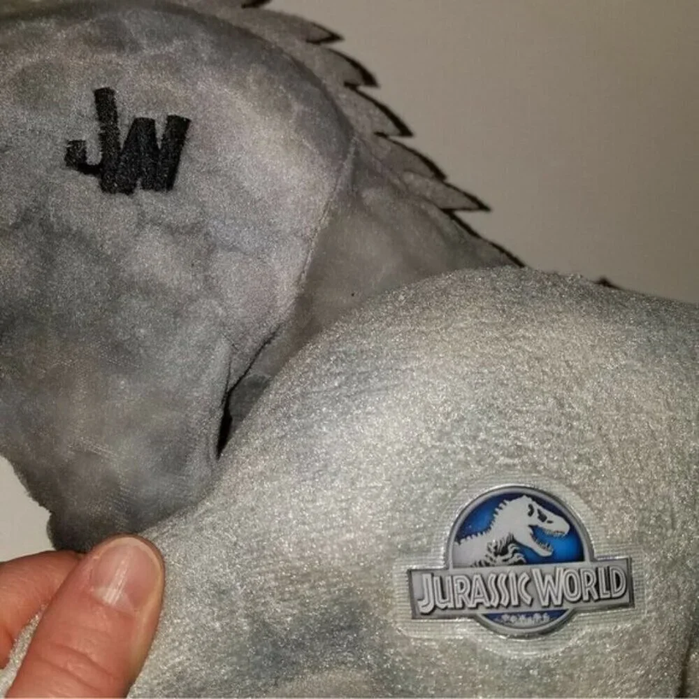 3 Jurassic World Gray Dinosaurs Plush Lot Triceratops T-Rex Blue Stuffed Toys